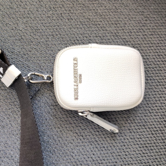 🤍 Karl Lagerfeld Paris White Leather Satchel Purse. Rainbow Heart Jewels. NWT! - Picture 10 of 16